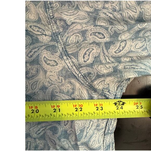 Roper Button Down Shirt Mens XL Blue and White Paisley Pearl Snaps Western - Picture 6 of 7